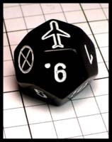 Dice : Dice - 12D - Unknown Black with White Indicia - JA Collection Mar 2024